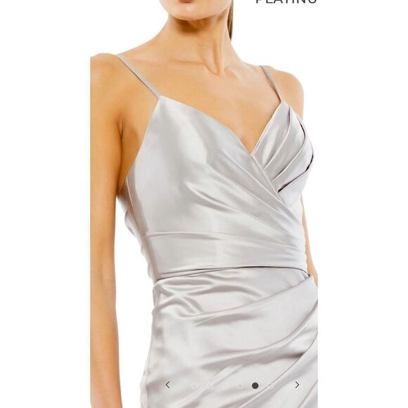 Mac Duggal 26586 Ruched Dress in Platinum Size 10 - Picture 3 of 6